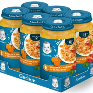 Gerber Ризото с пуешко и зеленчуци,от 12-ия месец, 6 x 250 гр