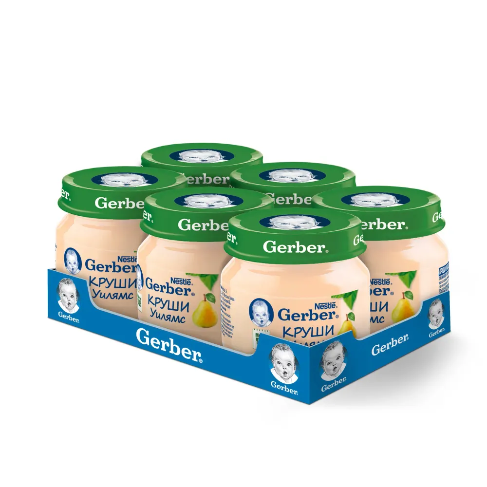 Gerber Пюре от круши, моето 1-во пюре, 6х80 гр