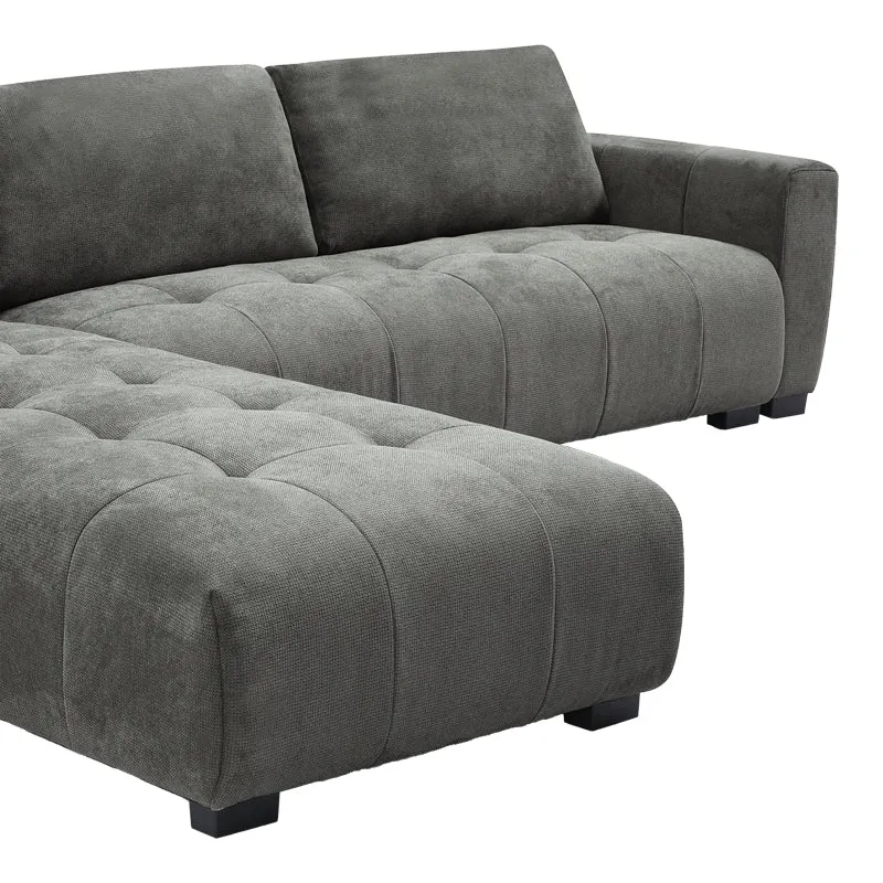 Обръщащ се диван Gianco плат в сив нюанс 298x208x85см