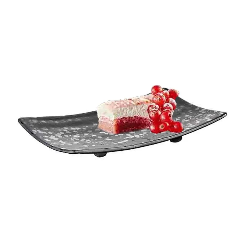 (6 бр.) Табла за сервиране - GLAMOUR - Меламин - 220x120mm - Височина:30mm - Черен
