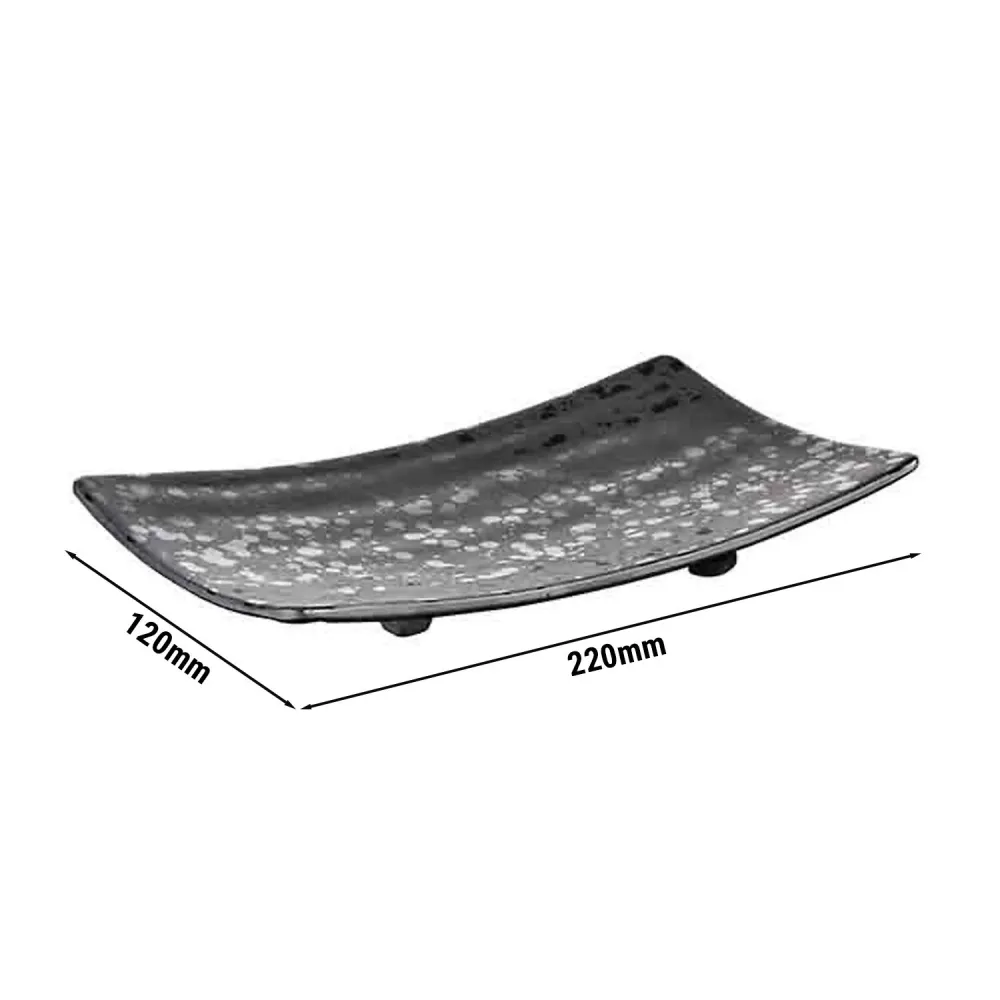 (6 бр.) Табла за сервиране - GLAMOUR - Меламин - 220x120mm - Височина:30mm - Черен