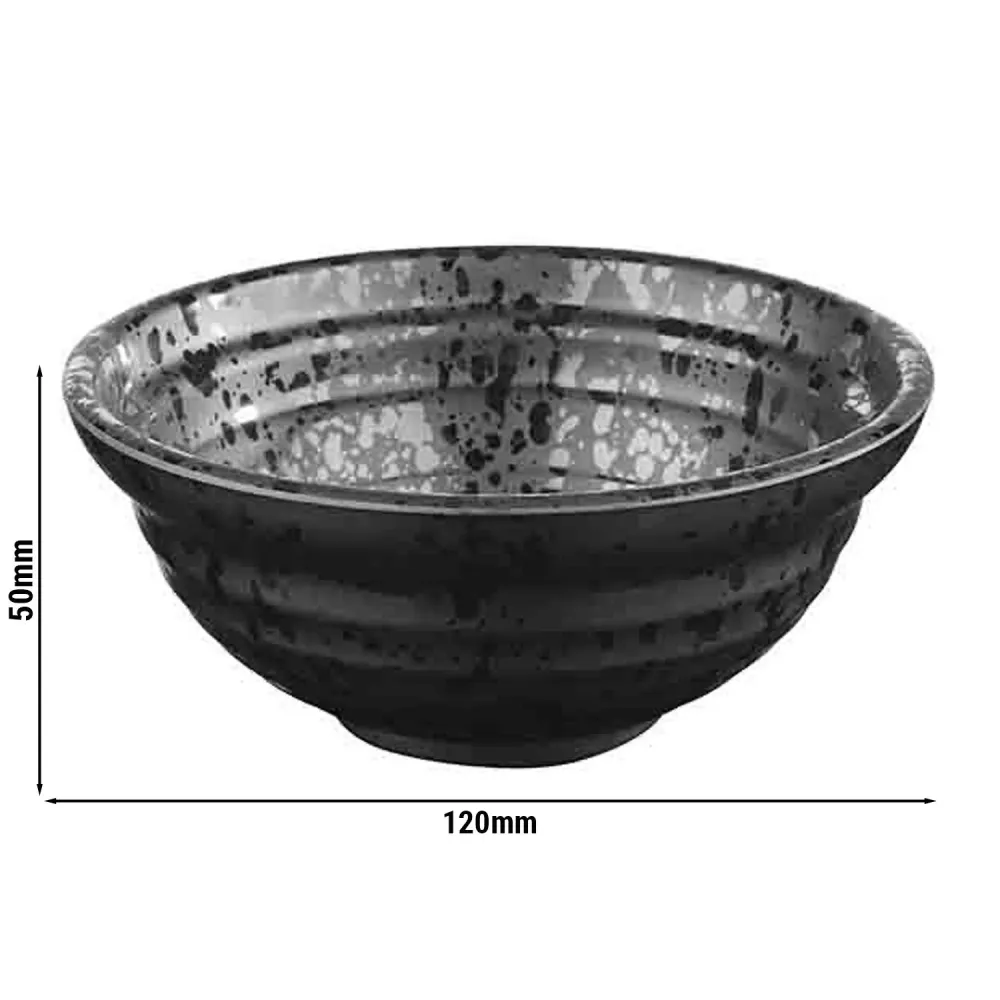 (6 бр.) Купичка - GLAMOUR - Меламин - 250ml - Ø 120mm - Дълбочина: 50mm - Черно