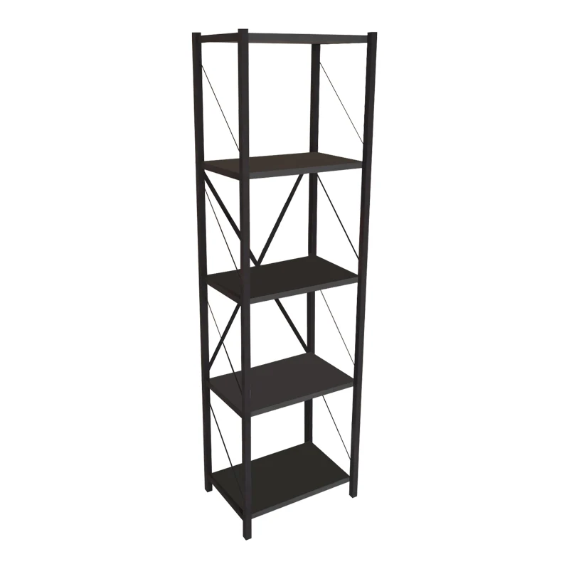 Библиотека Glase антрацит меламин-черен метал 40x30x150см