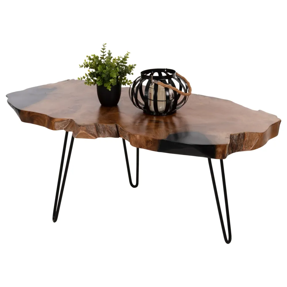 Странична маса GLAZE естествен-черен цвят 110x60x48см