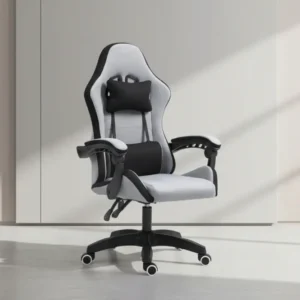 Геймърски офис стол Gline черно-сив плат черен pp 60x59x118cм