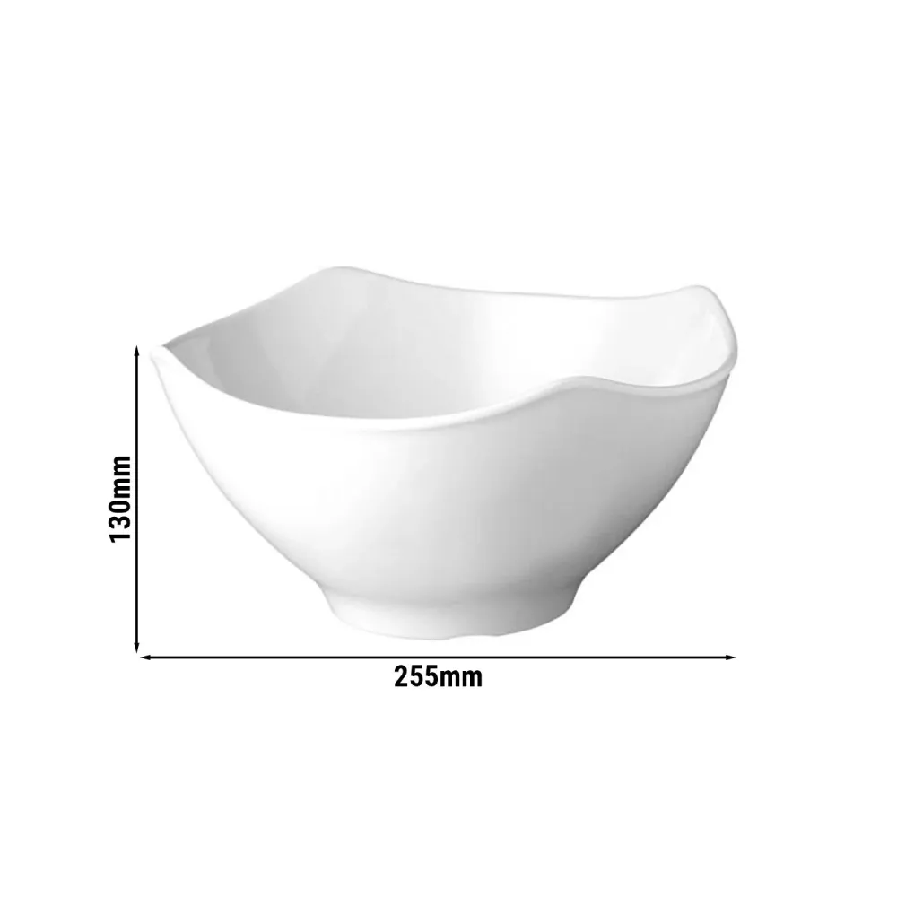 (6 бр.) Купа - GLOBAL BUFFET - Меламин - 3L - правоъгълна - 255x255mm - Дълбочина: 130mm - Бяло