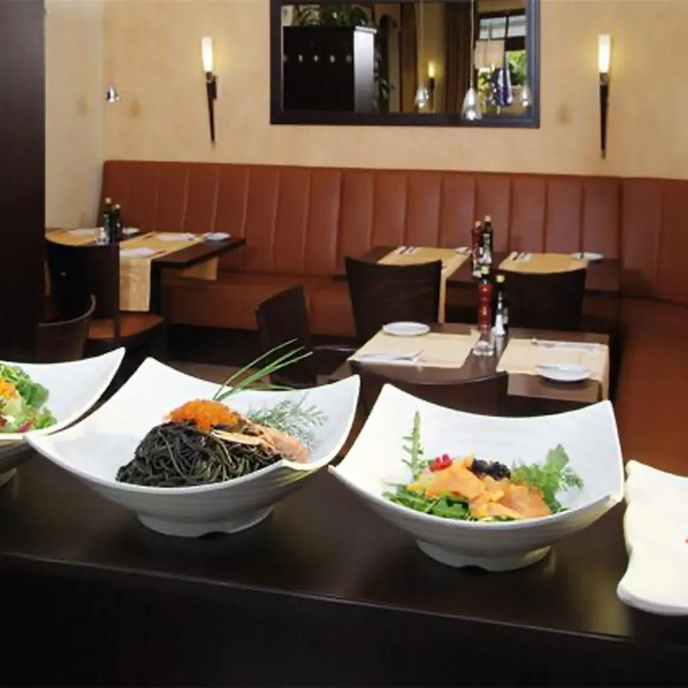 (6 бр.) Купа - GLOBAL BUFFET - Меламин - 3L - правоъгълна - 325x325mm - Дълбочина: 120mm - Бяло