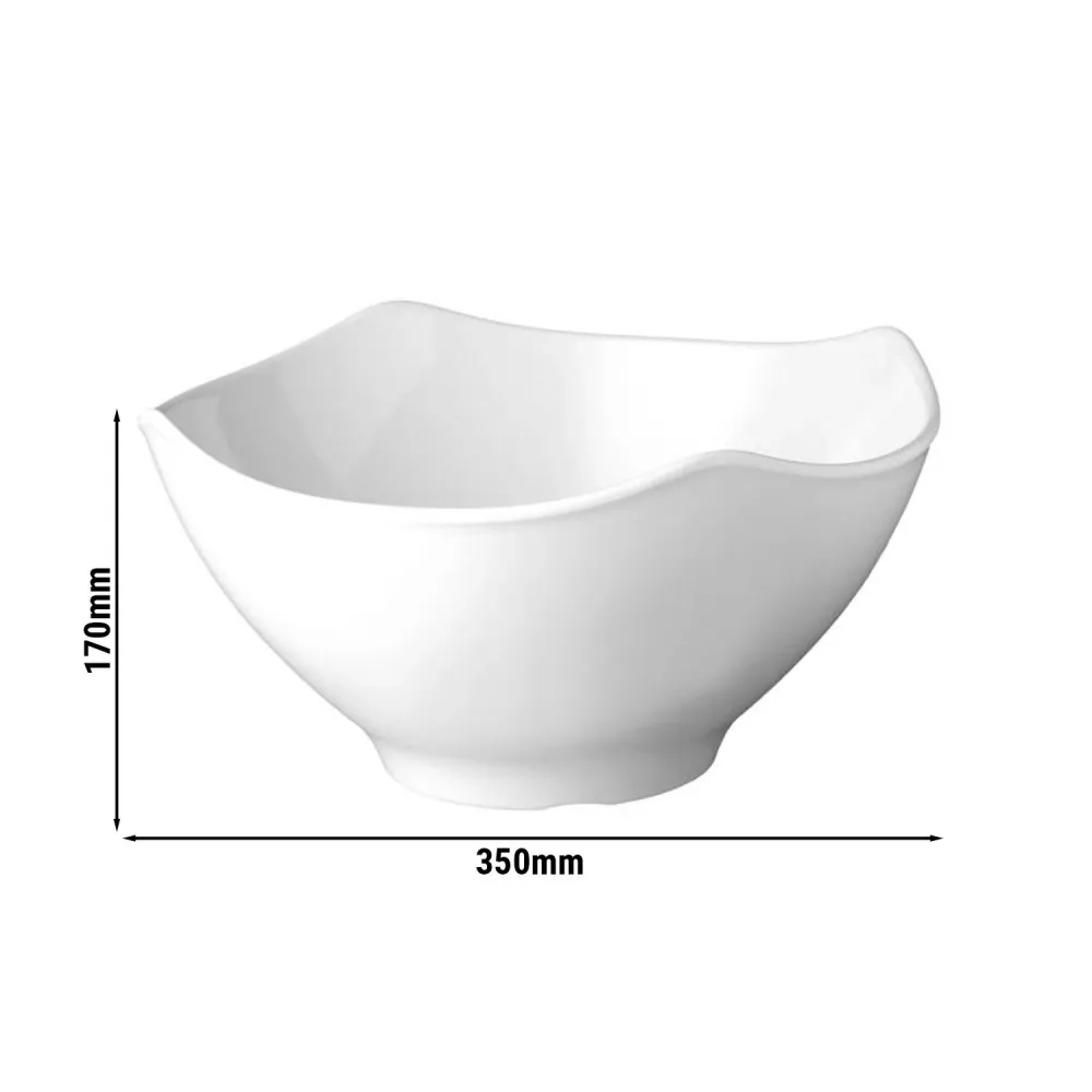 (6 бр.) Купа - GLOBAL BUFFET - Меламин - 6L - правоъгълна - 350x350mm - Дълбочина: 170mm - Бяло