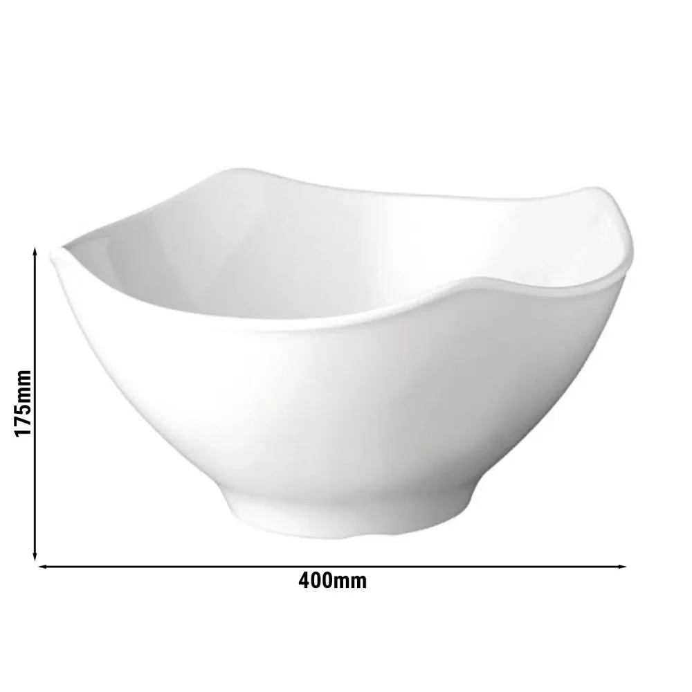 (6 бр.) Купа - GLOBAL BUFFET - Меламин - 8L - правоъгълна - 400x400mm - Дълбочина: 175mm - Бяло