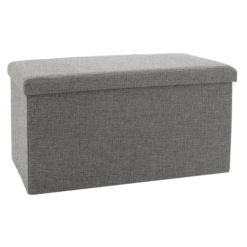 Табуретка-куфар Greatness плат сив 76x38x38см