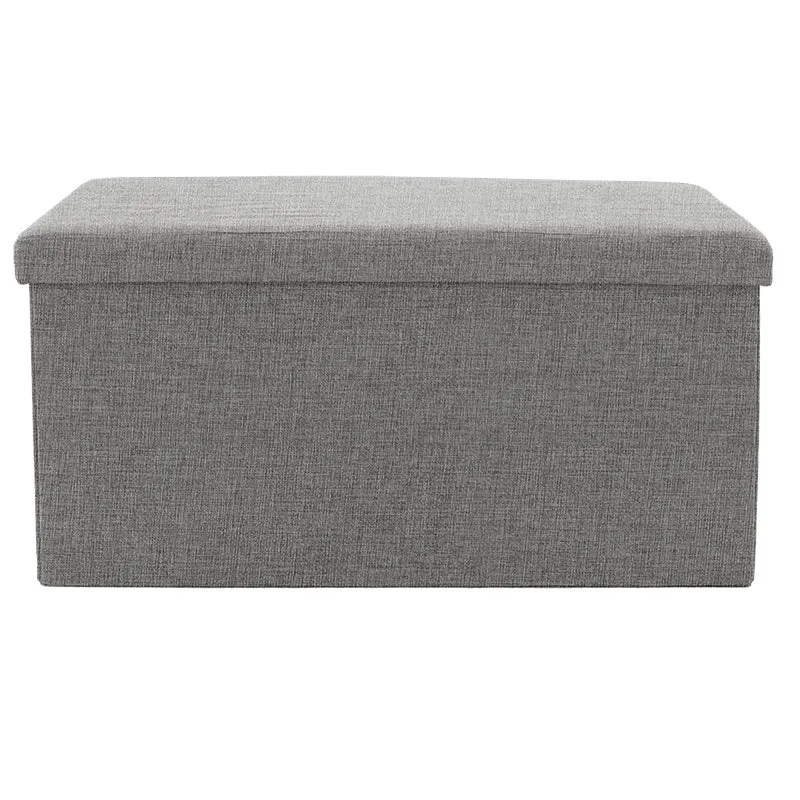 Табуретка-куфар Greatness плат сив 76x38x38см