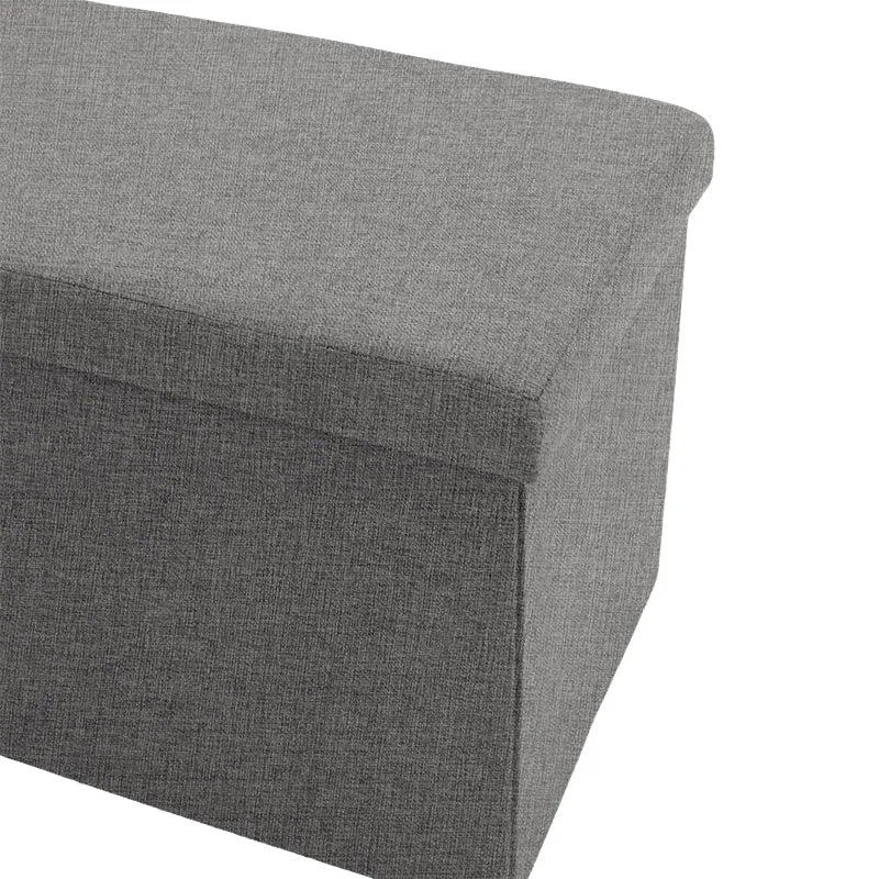 Табуретка-куфар Greatness плат сив 76x38x38см