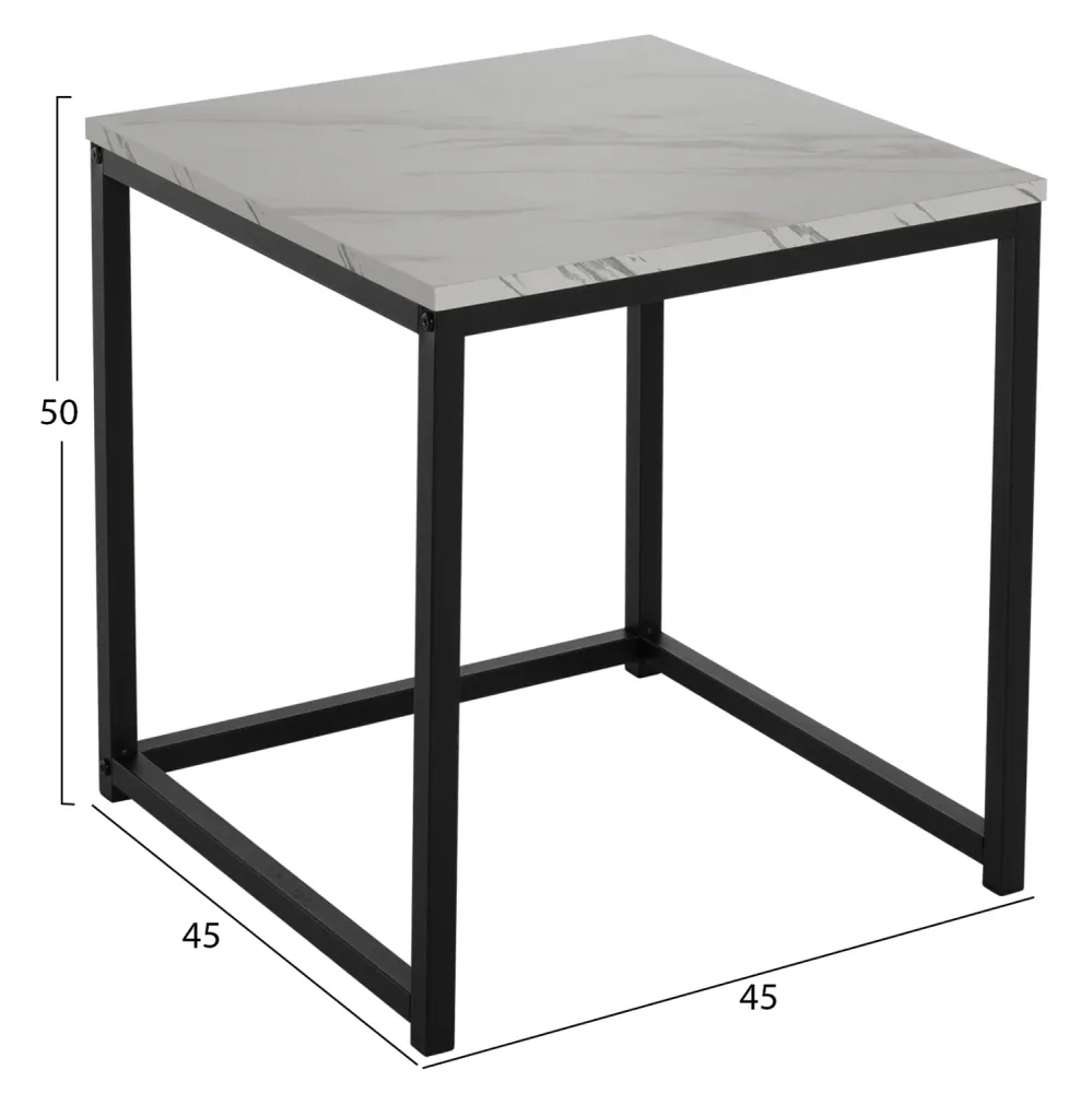 Помощни маси GRELAY цвят черен-бял 45X45X50см. и 37X37X43 см