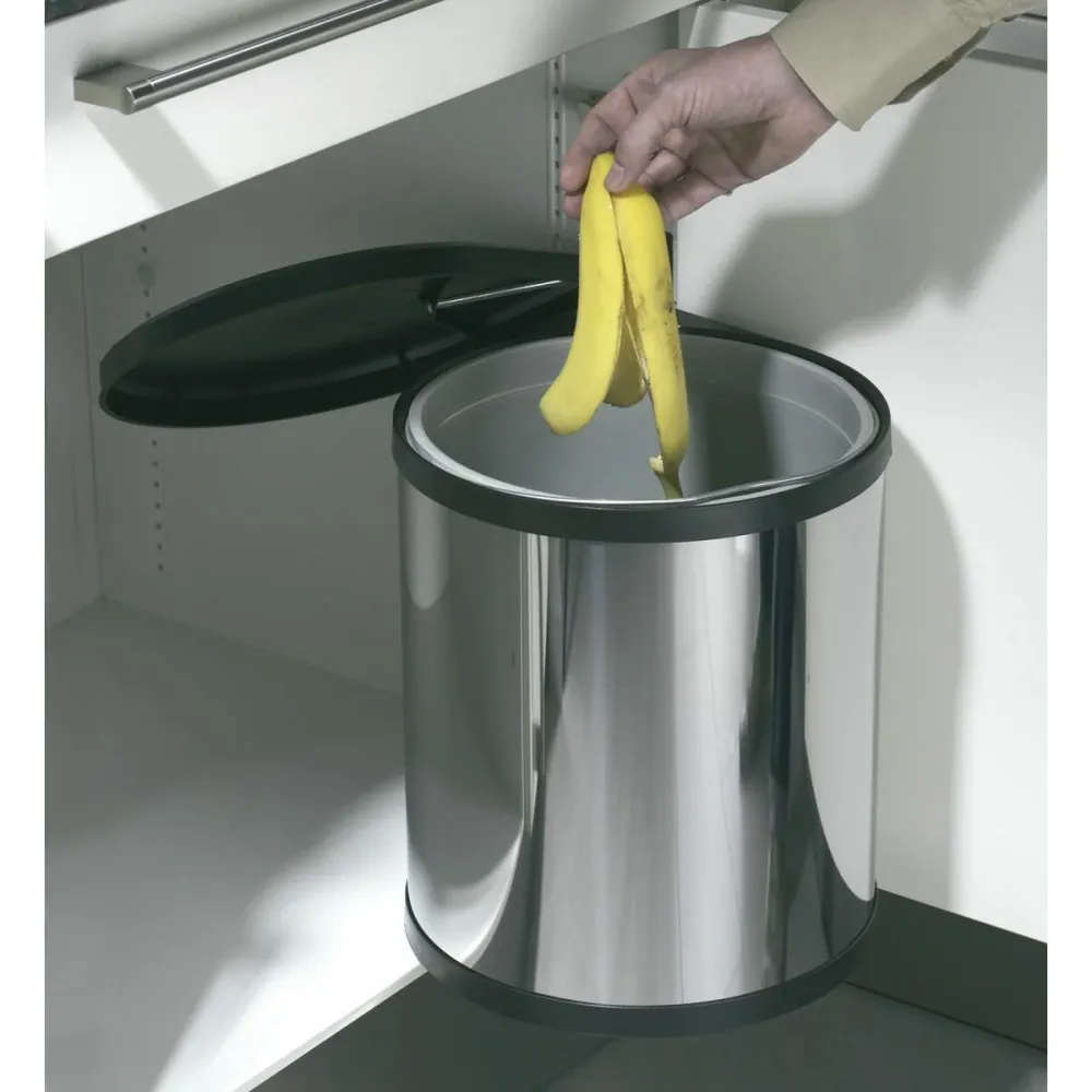 Кошче за боклук Hailo Compact-Box Стомана 15 L Черен Сив Вграден