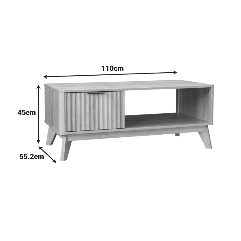 Холна маса Hamea от мдф в естествен нюанс 110x55,2x45см