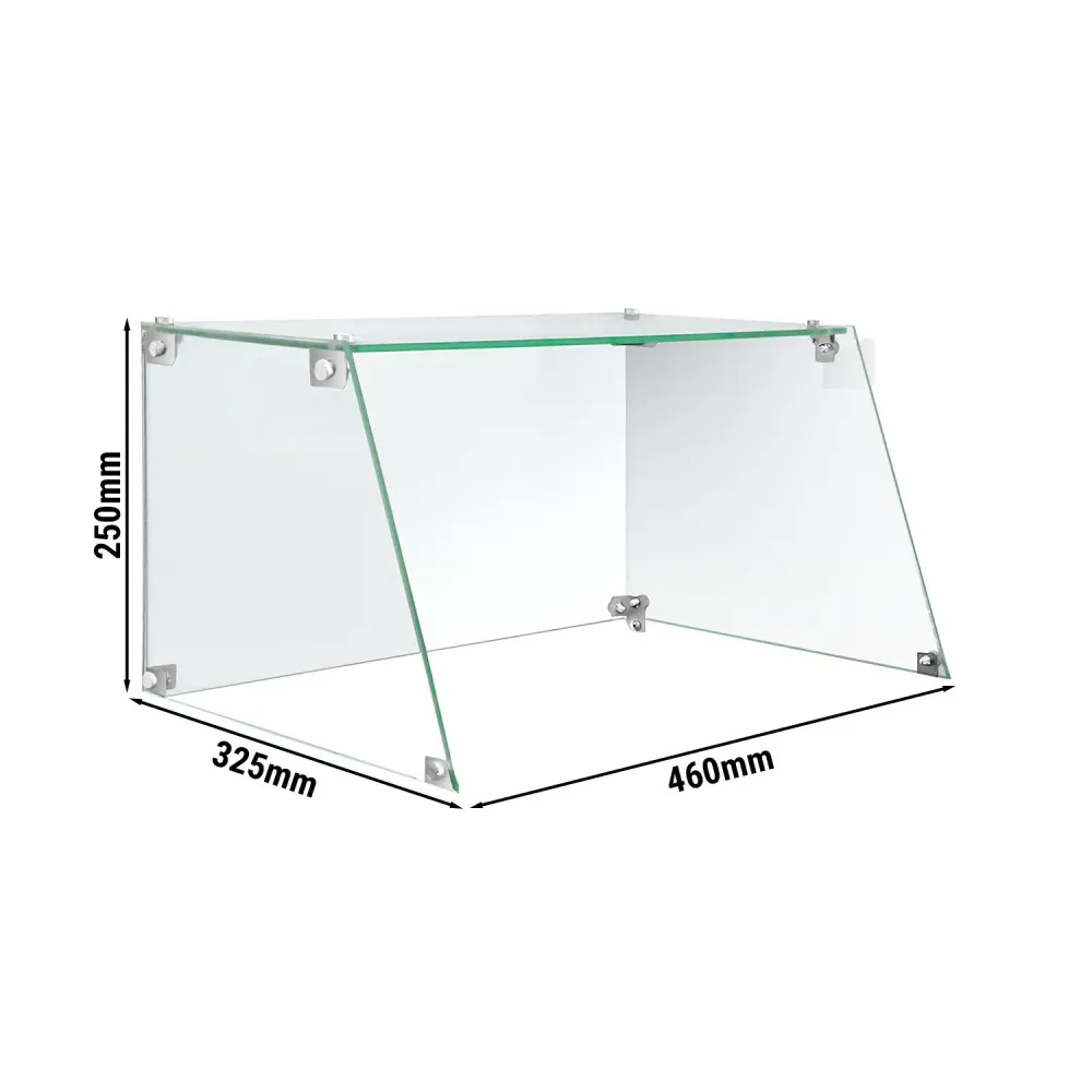 Стъклен надстройка за грил за хот дог HDGJ7N - 460x325x250mm - Стъкло