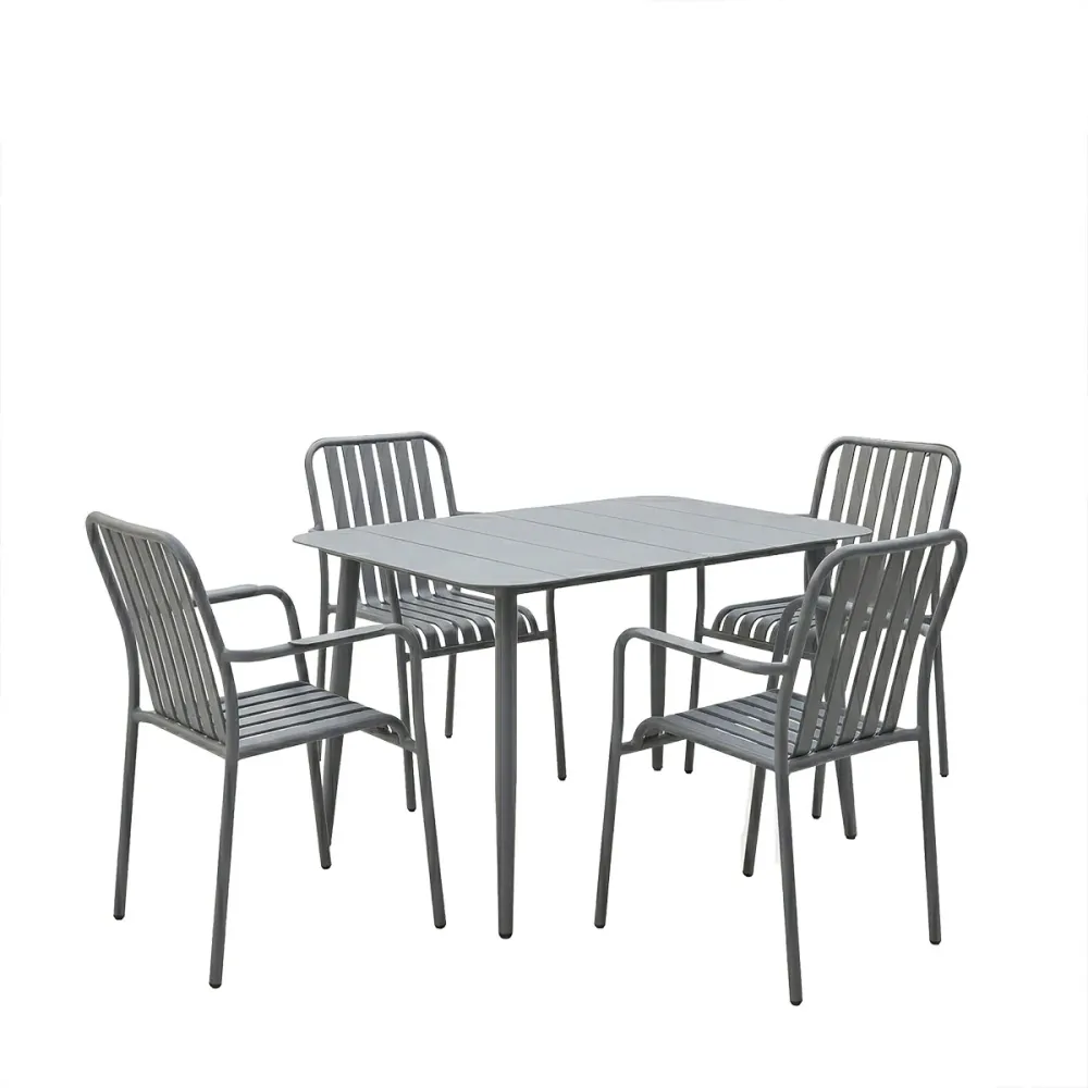 Комплект за хранене HEVEN-VISTA от 5 части антрацит алуминий 120x70x72см