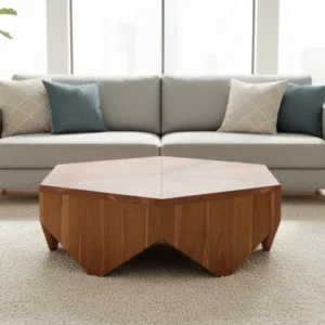 Холна маса HEXAGON естествено дърво 114x99x34см