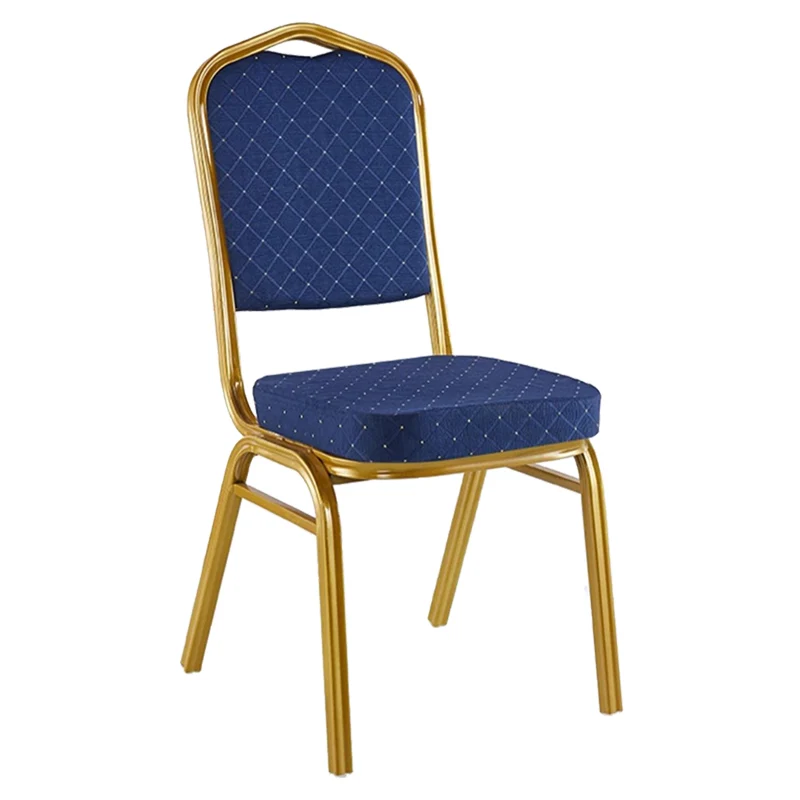 Kонферентен стол HILTON плат син-метал злато 45x51x96cm/стифиращ /