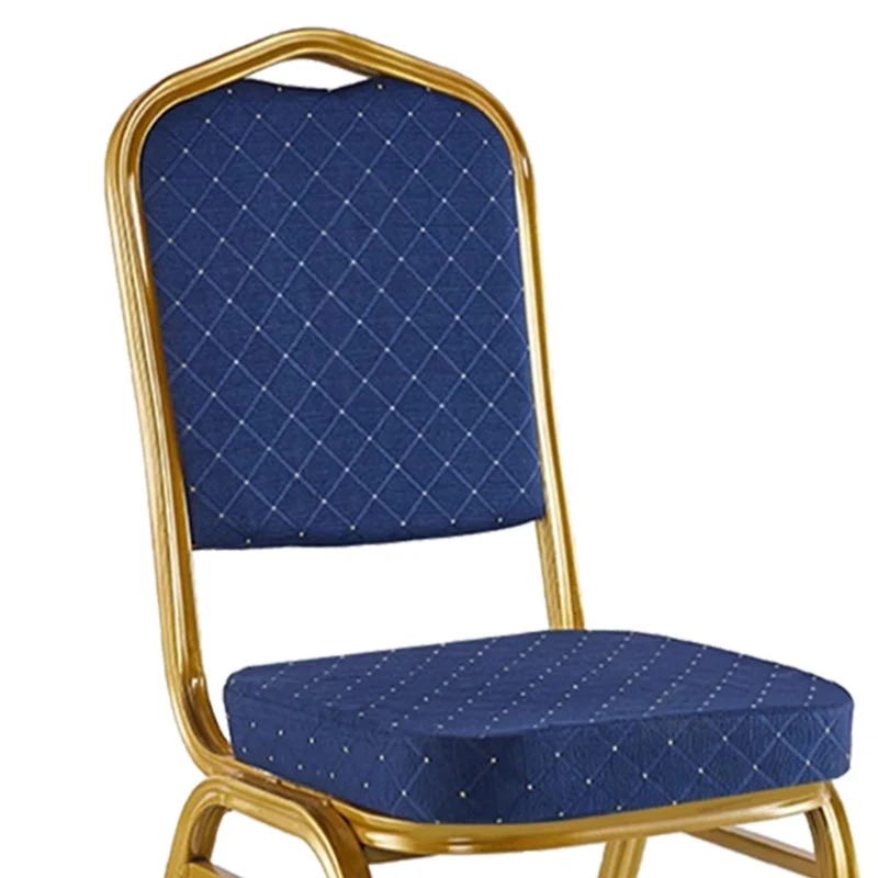Kонферентен стол HILTON плат син-метал злато 45x51x96cm/стифиращ /