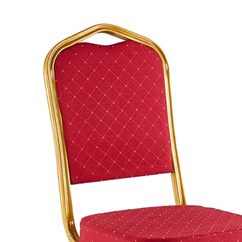 Kонферентен стол HILTON плат червен-метал злато 45x51x96cm/стифиращ /