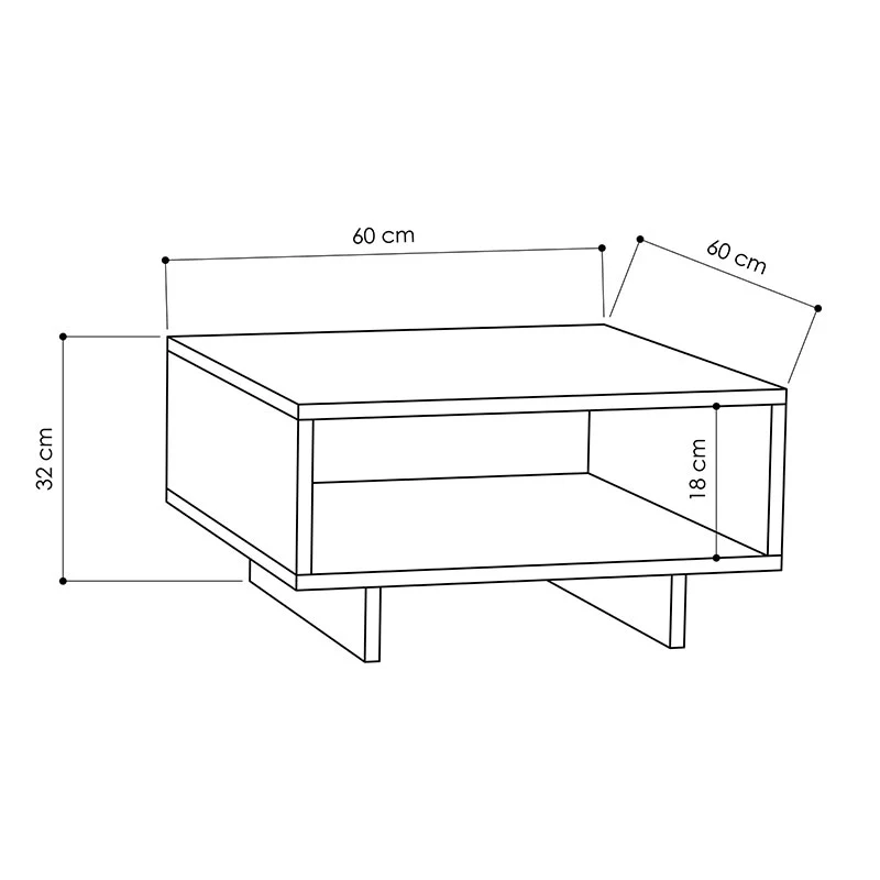 Холна маса Hola в цвят антрацит 60x60x32см