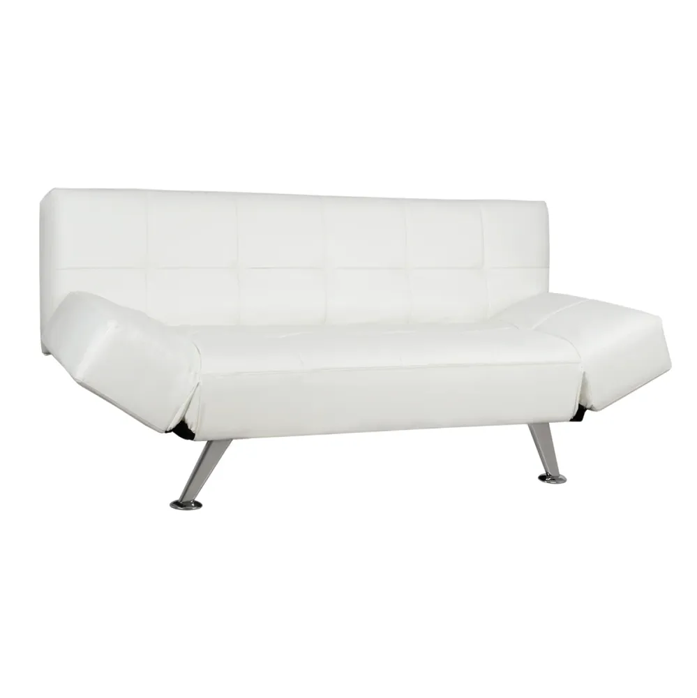 Разтегателен диван Тhom със сгъваеми подлакътници, бял, pu, 189x93x82см