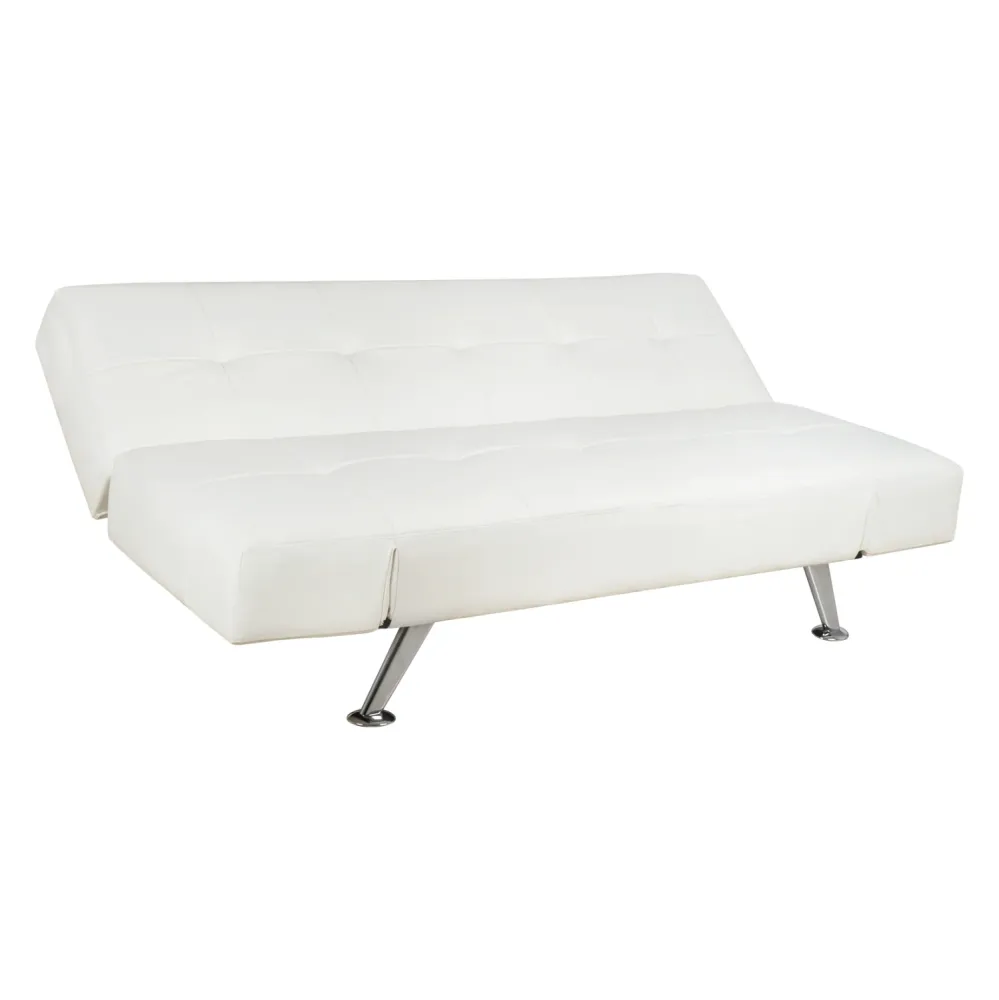 Разтегателен диван Тhom със сгъваеми подлакътници, бял, pu, 189x93x82см