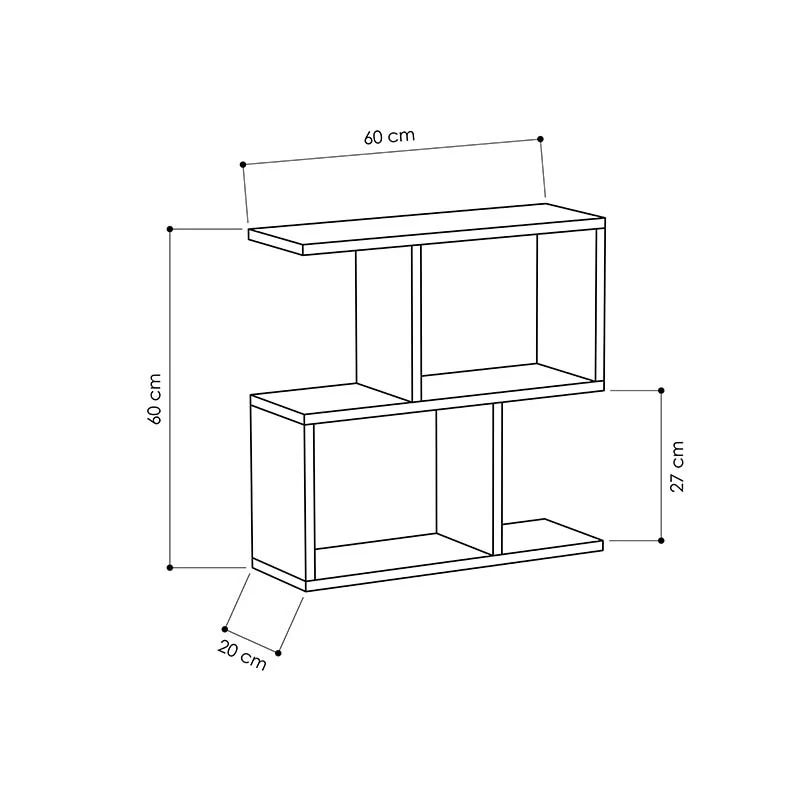 Помощна маса Homemania в цвят дъб 60x20x60см