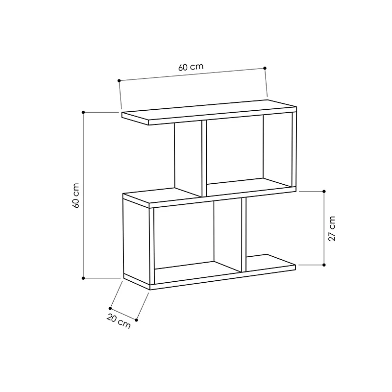 Помощна маса Homemania сив цвят 60x20x60см