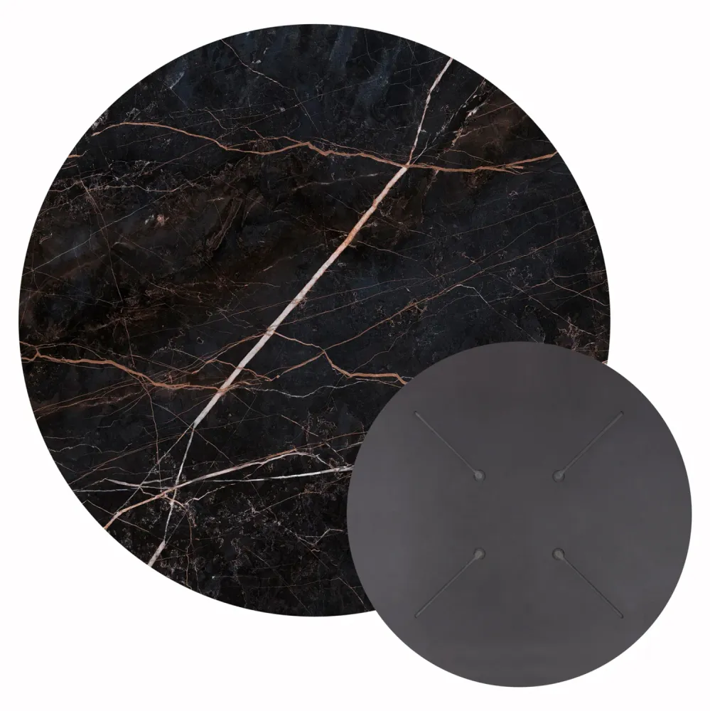 Плот за маса hpl кръгла черен мрамор φ70см.