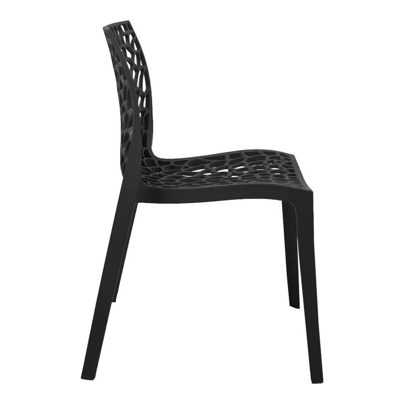 Стифиращ се стол HUSH pp в черен цвят 50x57x81см