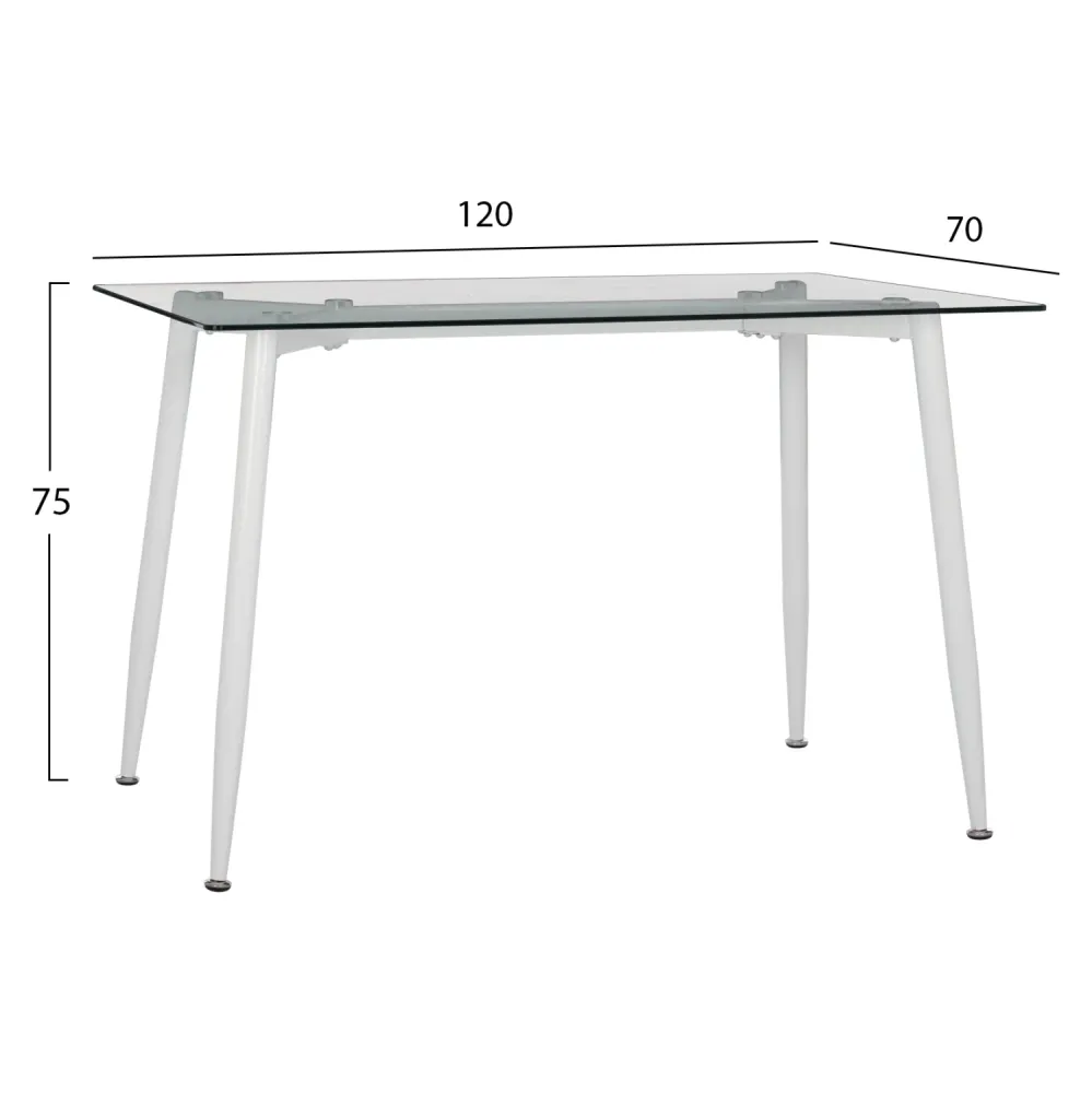 Трапезна маса IDELLA стъкло-метал 120X70X75см