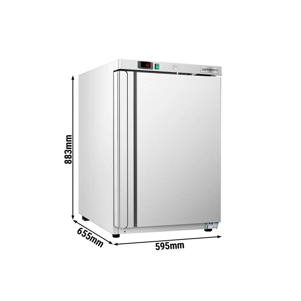 (2 бр.) Витринен фризер от неръждаема стомана (INOX) ECO - 115l - с 1 стъклена врата и 3 рафта