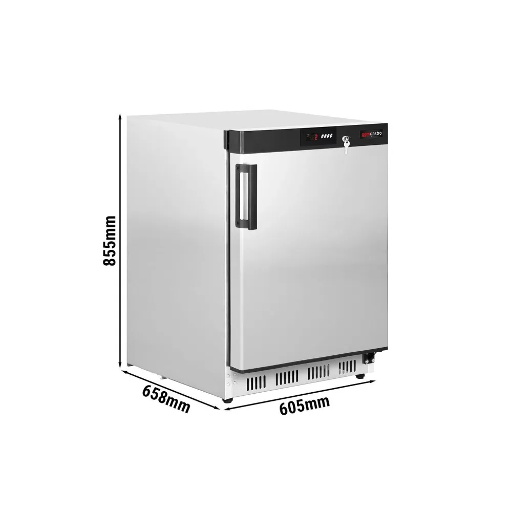 Витринен хладилник от неръждаема стомана (INOX) PREMIUM - 200l - с 1 стъклена врата