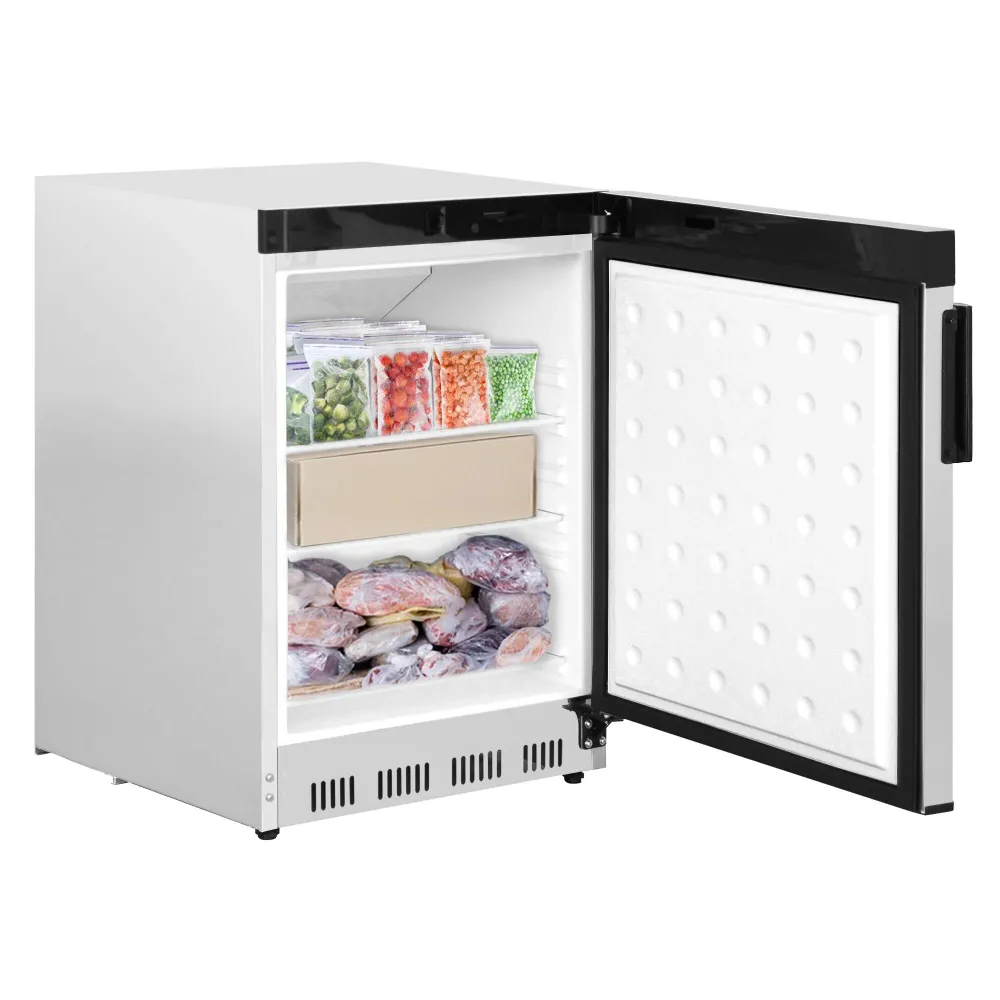 Витринен хладилник от неръждаема стомана (INOX) PREMIUM - 200l - с 1 стъклена врата