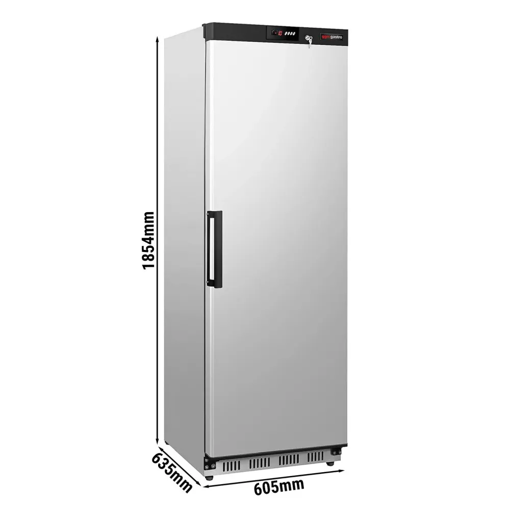 Професионален Витринен фризер от неръждаема стомана (INOX) PREMIUM - 258l - с 1 стъклена врата и 4 рафта