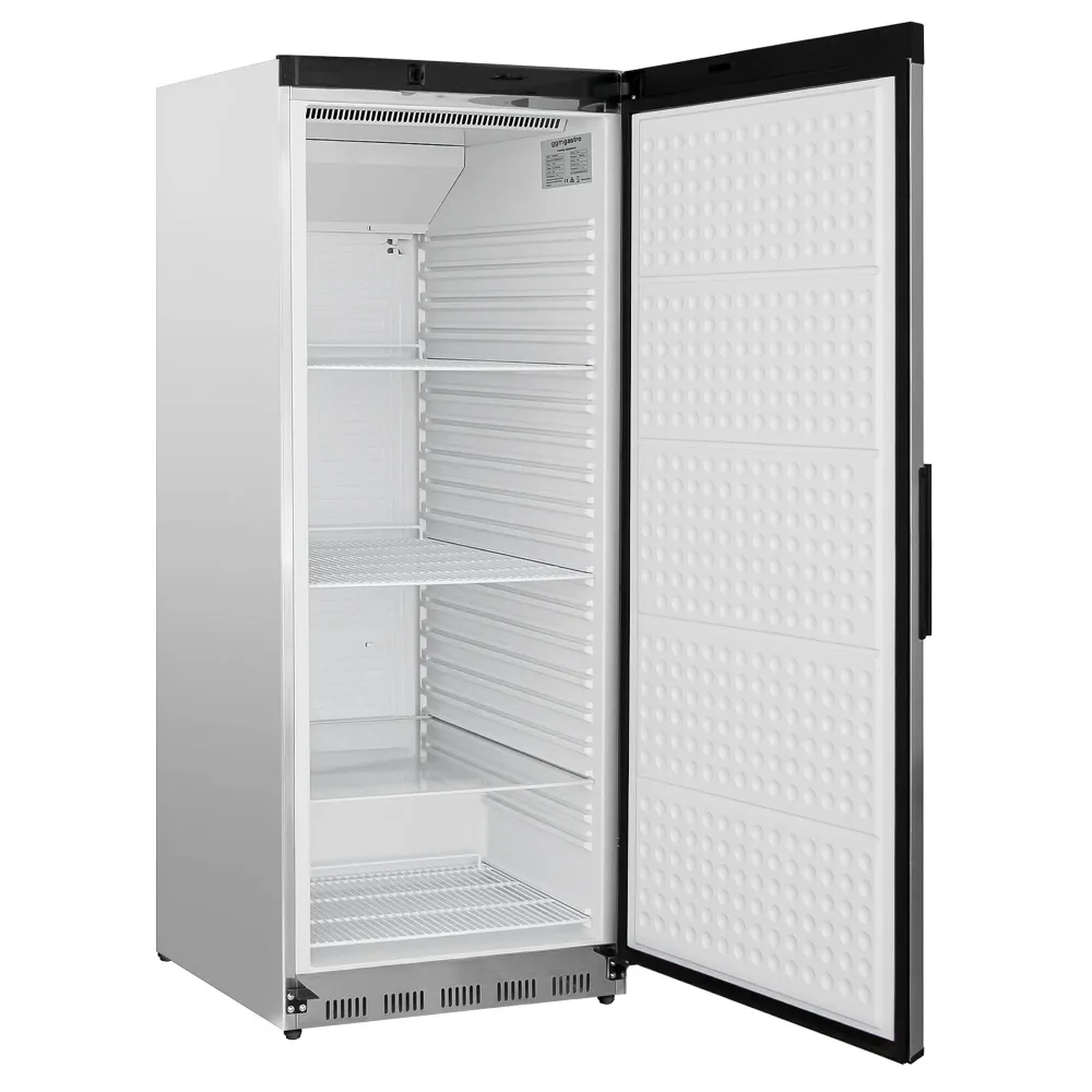 Витринен хладилник от неръждаема стомана (INOX) PREMIUM - 600l - с 1 стъклена врата