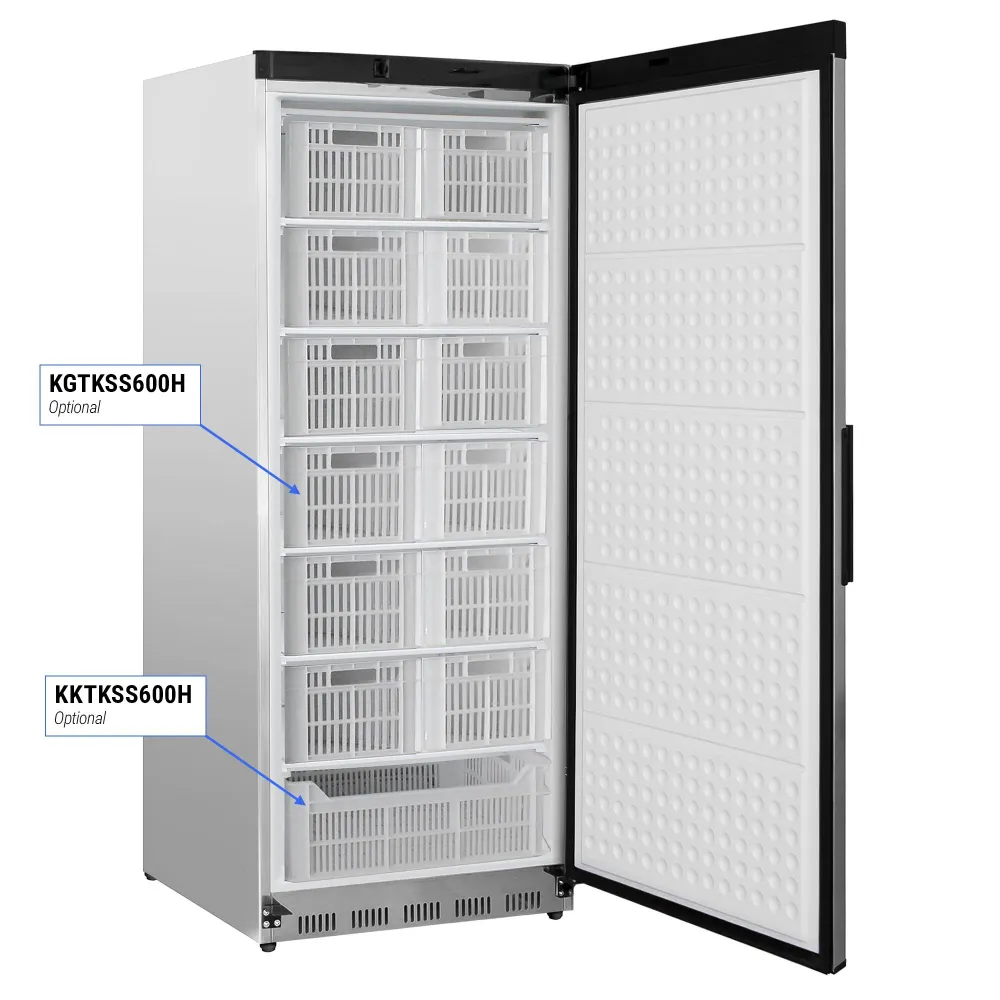 Витринен хладилник от неръждаема стомана (INOX) PREMIUM - 600l - с 1 стъклена врата