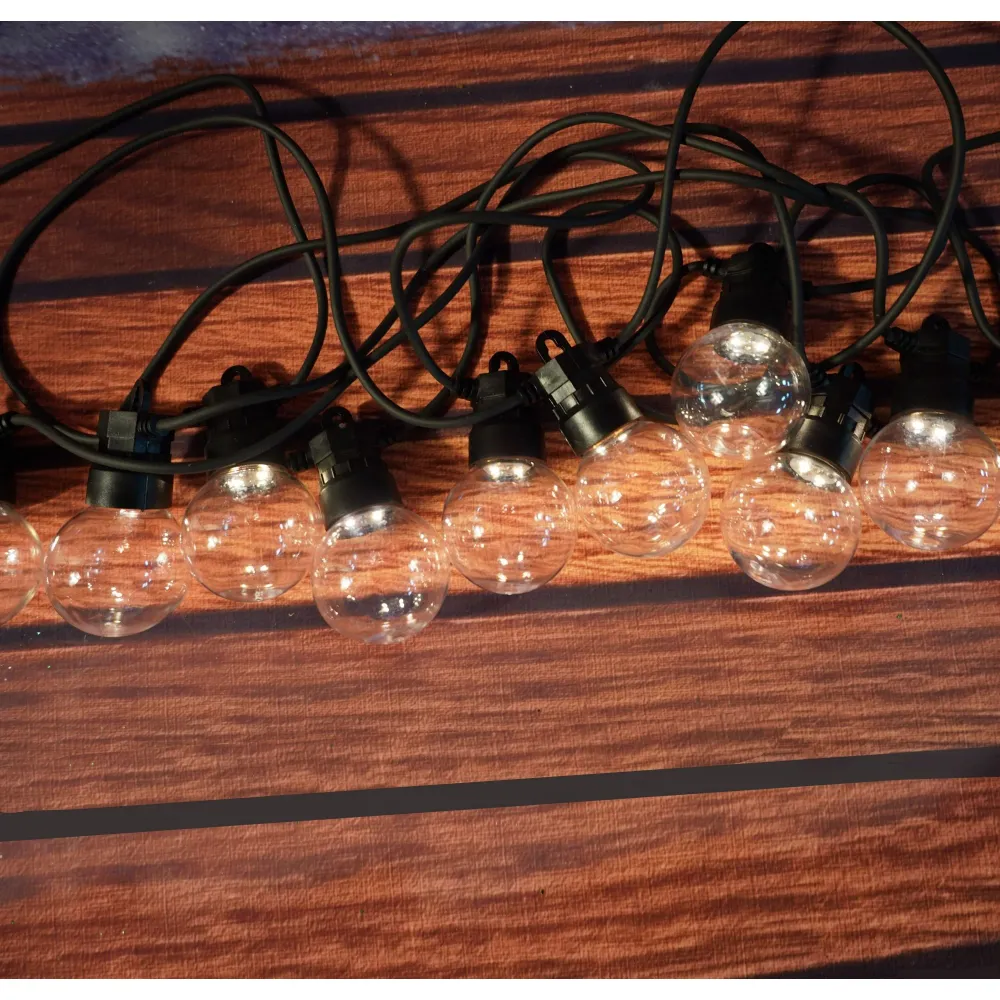 Instalatie Craciun, 10 M, 20 de LED-uri, alb-rece, model cu bulb, liniara, solara interior/exterior, Flippy