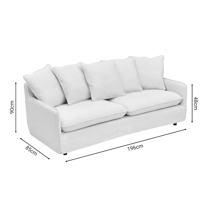 3-местен диван Interest бежов плат с пет възглавници 196x85x90см