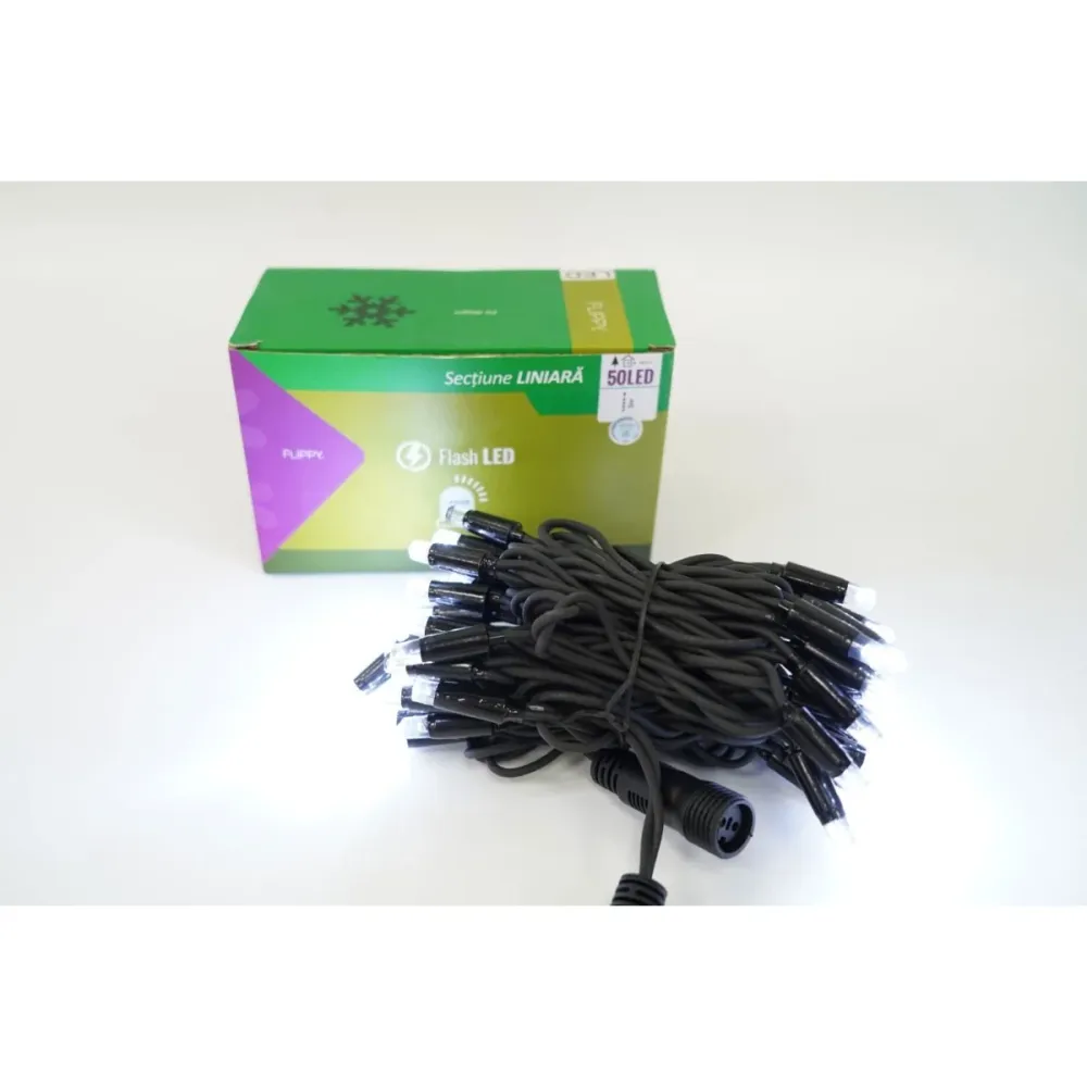 Професионален външен коледен монтаж IP65, 72 м, 720 големи светодиода, линейни, студено бяло, свързващи се, включен удължи...