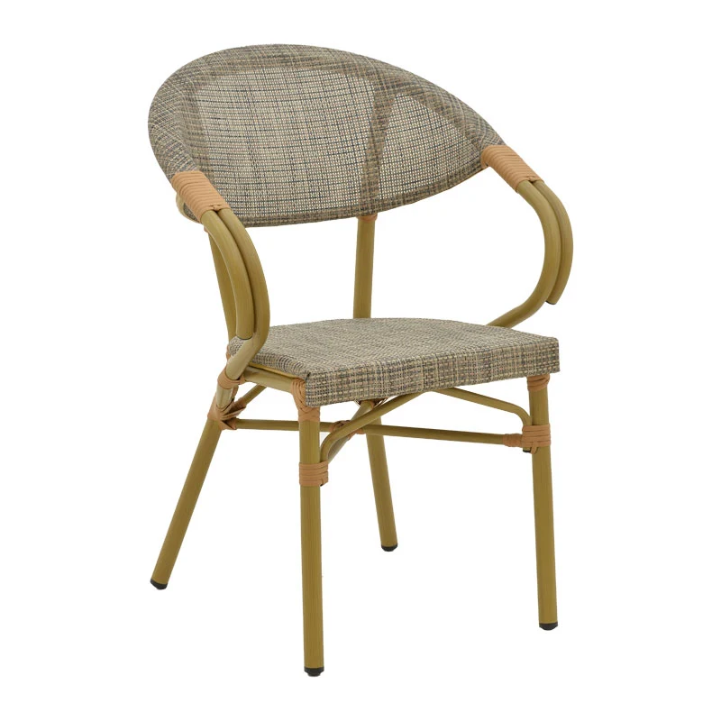 Стол ISAIA естествен алуминий-текстилен сив 57x57x83см