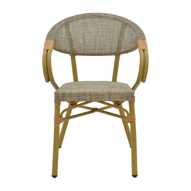 Стол ISAIA естествен алуминий-текстилен сив 57x57x83см