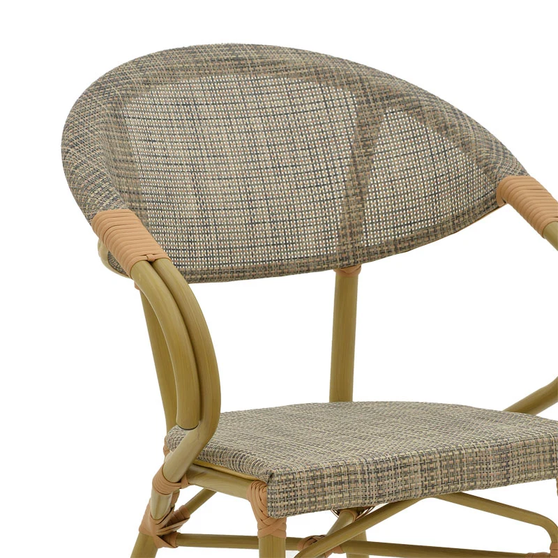 Стол ISAIA естествен алуминий-текстилен сив 57x57x83см