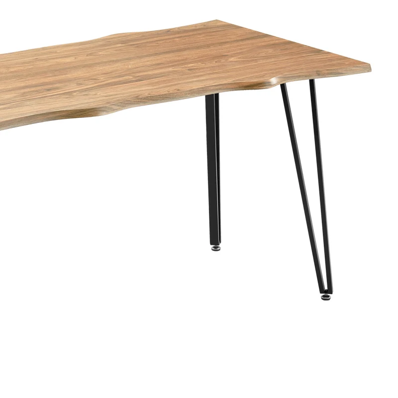 Трапезна маса IZZAC с MDF повърхност в сонома- черни метални крака 140x80x76 см