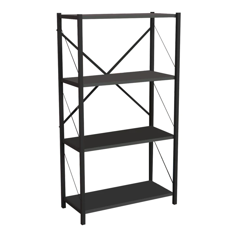Библиотека Jackrey антрацит меламин-черен метал 60x30x114см