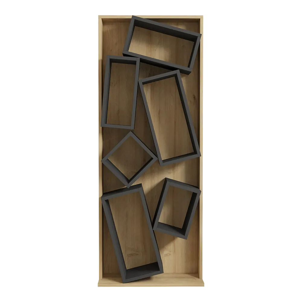 Библиотека Jamey natural-тъмно сива 60x24x153,6см