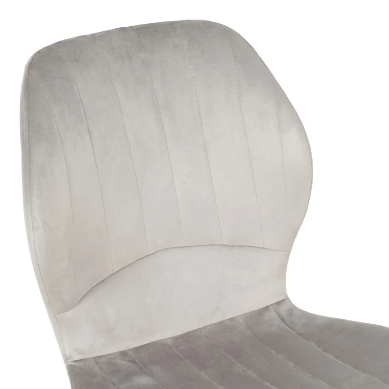Кадифен стол JELOUR в сив нюанс с черни метални крака 46.5x60x84см