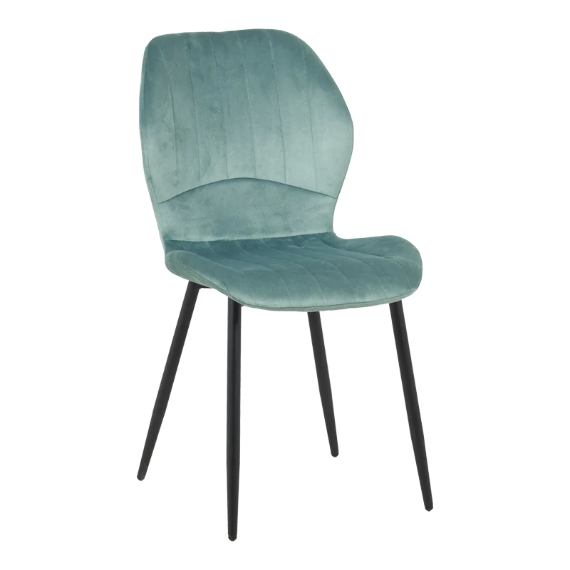 Кадифен стол JELOUR в цвят шамфъстък 46.5x60x84см